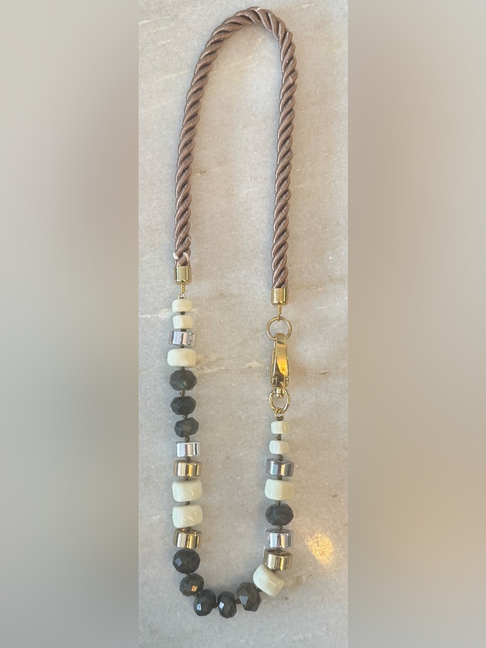 NWOT Stella & Dot Labradorite Beaded Rope Statement Necklace